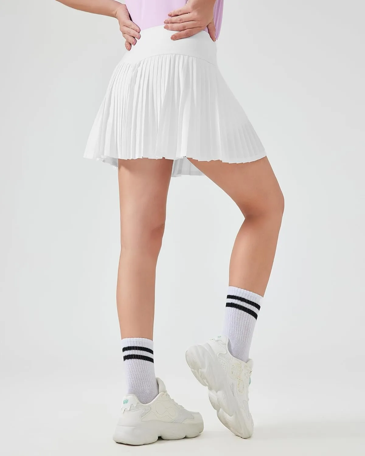 Tennis Skirts for Women High Waisted Pleated Athletic Skirt with Shorts Tummy Control A Line Golf Skort with Pockets