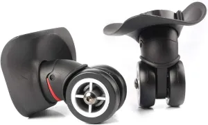 Three T FSFY Replacement Luggage Spinner Wheel 2Pcs Set of Suitcase Wheel Universal for Most Luggage W042, Black Large