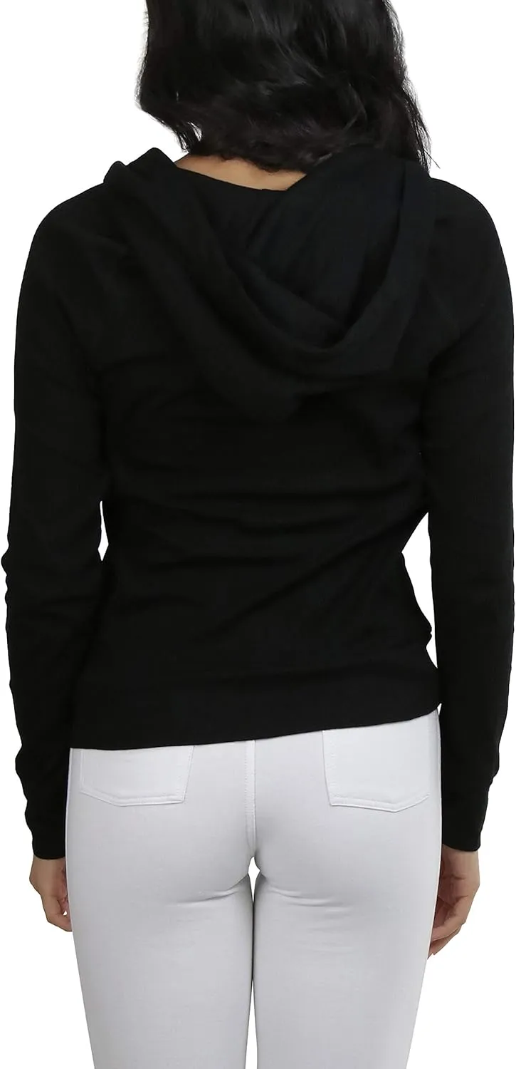 ToBeInStyle Womens Velour Terry Active Cropped Zip-Up Jacket with Hood