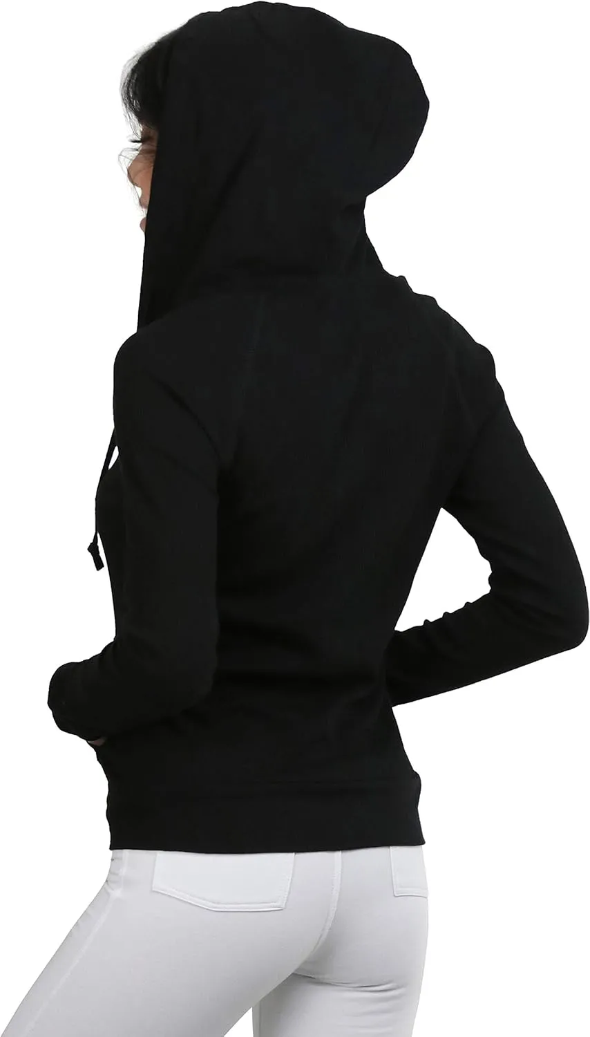 ToBeInStyle Womens Velour Terry Active Cropped Zip-Up Jacket with Hood