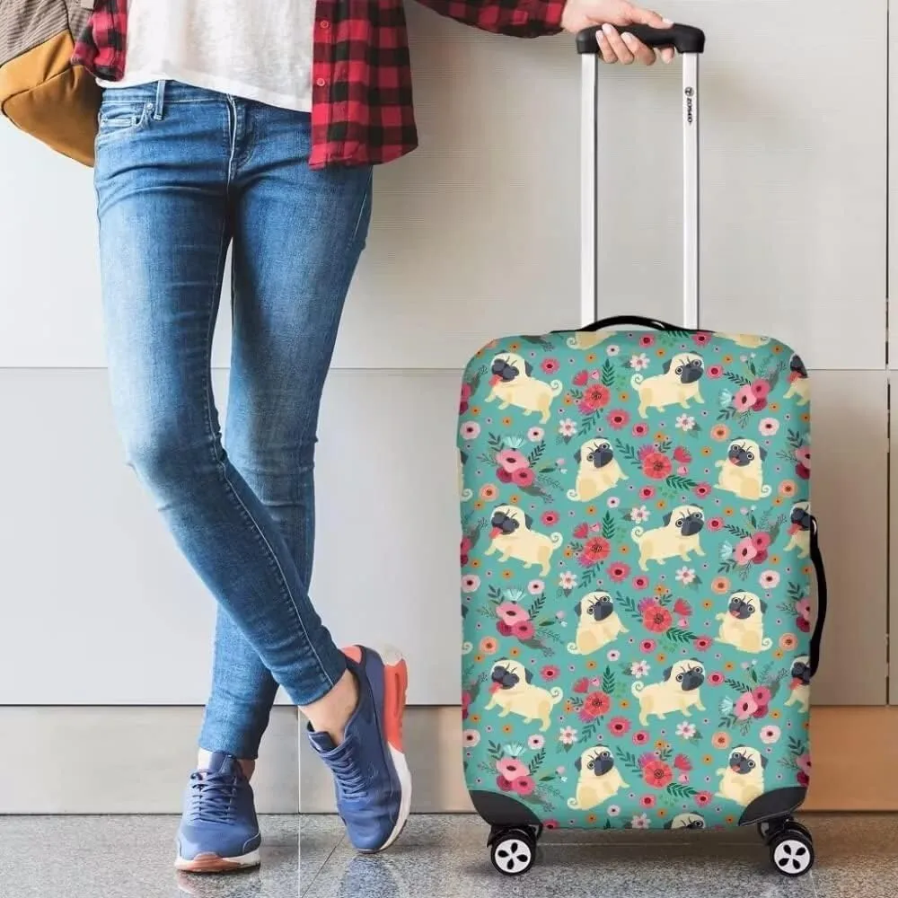 TODIYADDU Artistic Flowers Clear Suitcase Cover for Luggage with Concealed Zipper Machine Washable Uprights Trolley Case Protector Covers Soft Luggage Covers for Suitcase, S