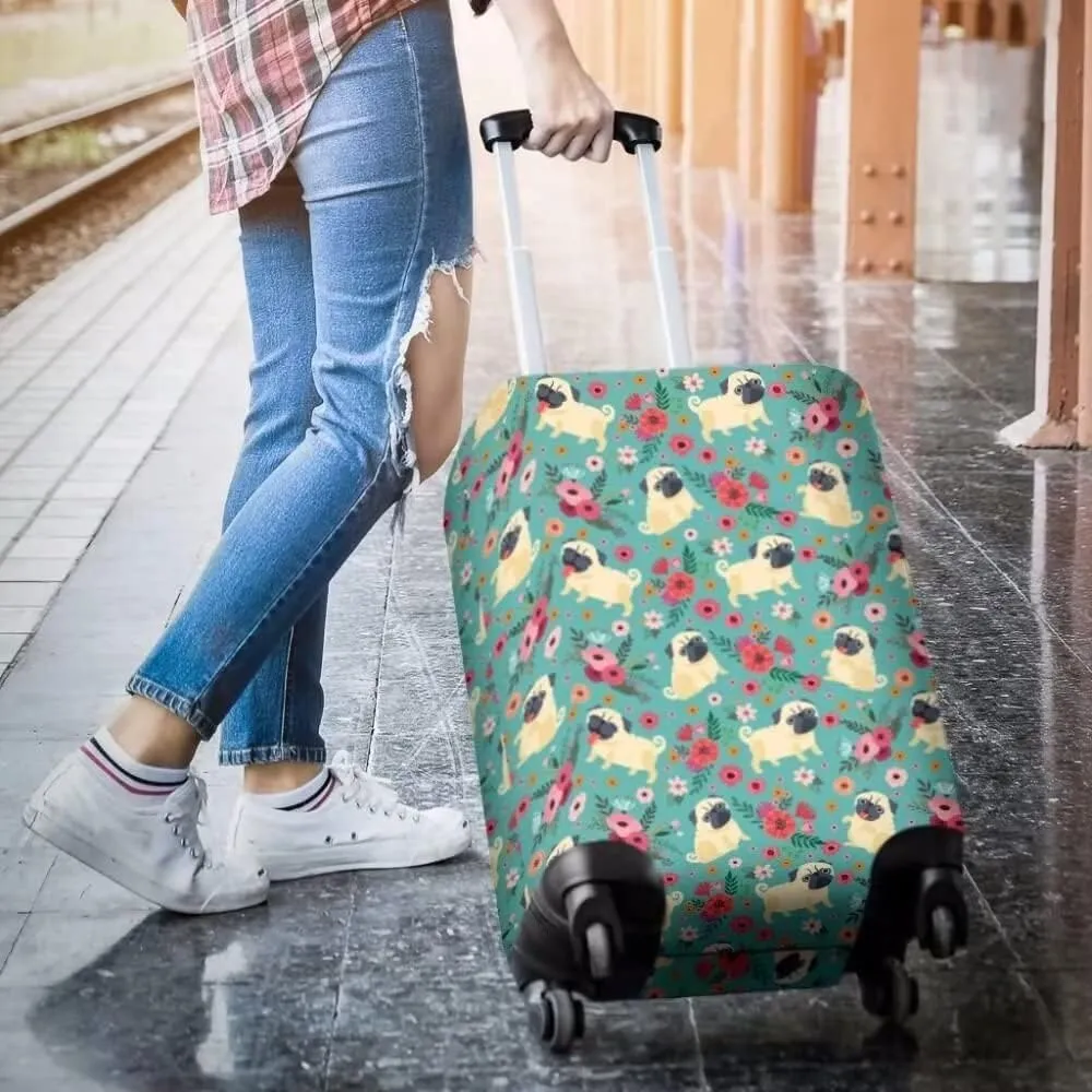 TODIYADDU Artistic Flowers Clear Suitcase Cover for Luggage with Concealed Zipper Machine Washable Uprights Trolley Case Protector Covers Soft Luggage Covers for Suitcase, S