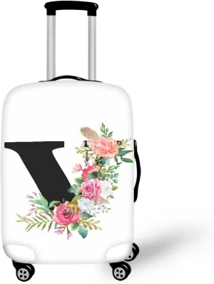 TODIYADDU Artistic Flowers Clear Suitcase Cover for Luggage with Concealed Zipper Machine Washable Uprights Trolley Case Protector Covers Soft Luggage Covers for Suitcase, S
