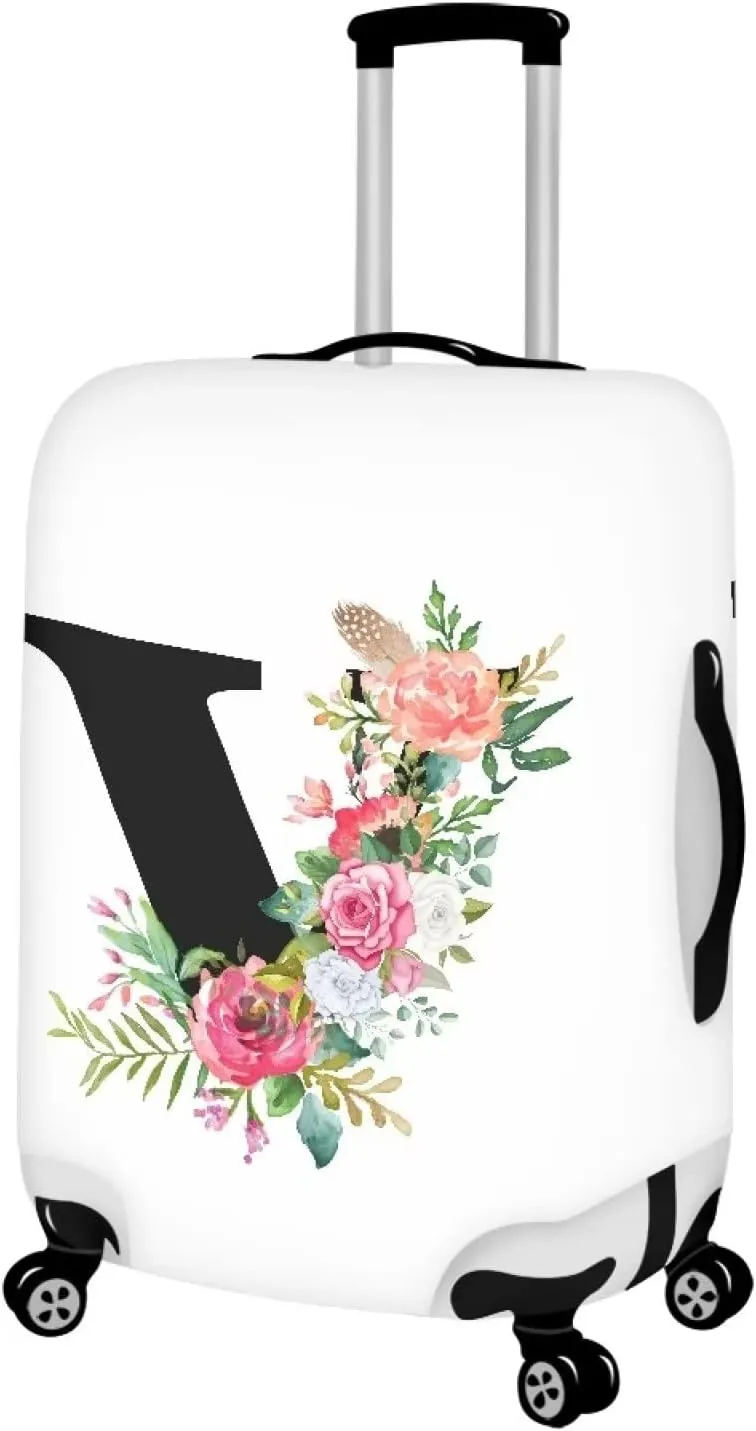 TODIYADDU Artistic Flowers Clear Suitcase Cover for Luggage with Concealed Zipper Machine Washable Uprights Trolley Case Protector Covers Soft Luggage Covers for Suitcase, S
