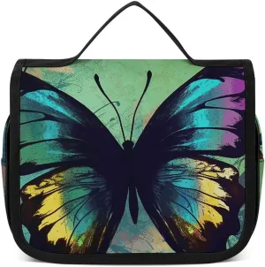 Toiletry Bag for Women Men Artistic Butterfly Makeup Bag with Hanging Hook Waterproof Bathroom Cosmetic Bag Large Capacity Travel Bag for Toiletries Accessories