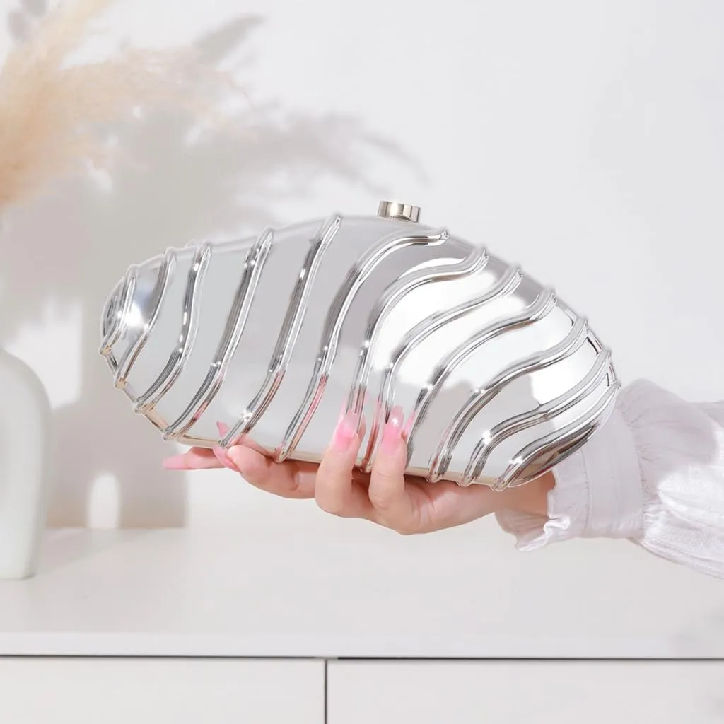 Unique Irregular Shell Acrylic Clutch Bag For Wedding And Evening Parties Shoulder Crossobdy Purse Party Handbag