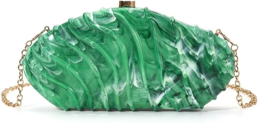 Unique Irregular Shell Acrylic Clutch Bag For Wedding And Evening Parties Shoulder Crossobdy Purse Party Handbag