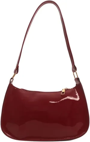 Unique PU Leather Armpit Shoulder Bag Underarm Purse Retro Inspired Satchel Clutch for Women Evening Use