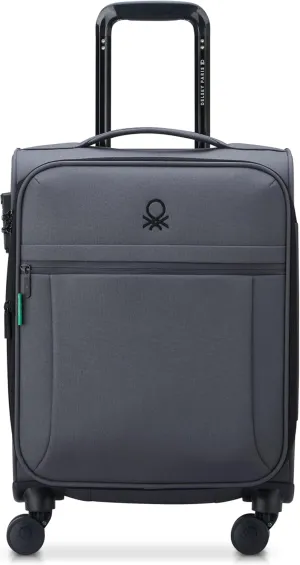 United Colors of Benetton Be Softside Expandable Luggage with Spinner Wheels, Anthracite, Carry-On 19 Inch