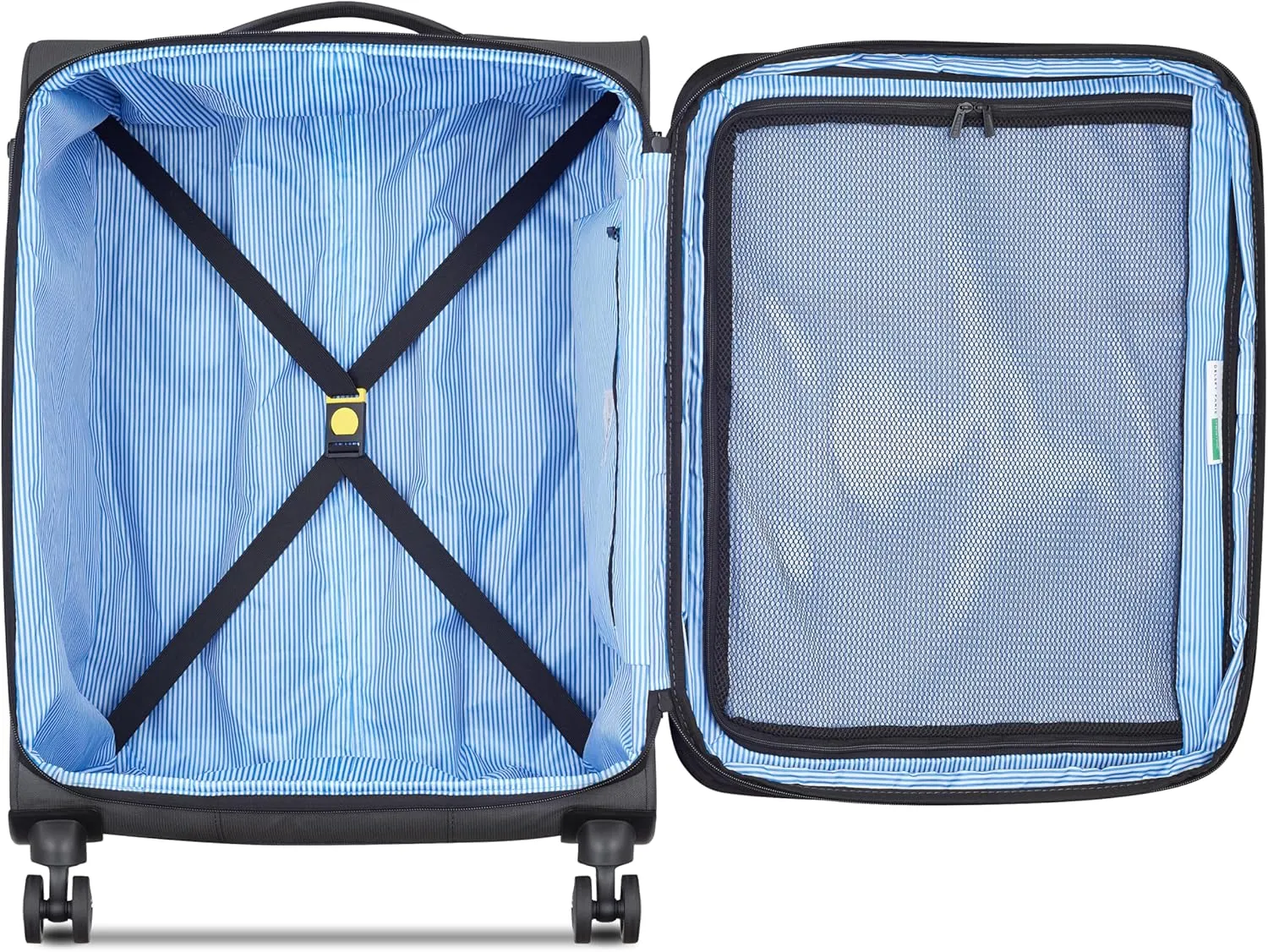 United Colors of Benetton Be Softside Expandable Luggage with Spinner Wheels, Anthracite, Checked-Medium 23 Inch