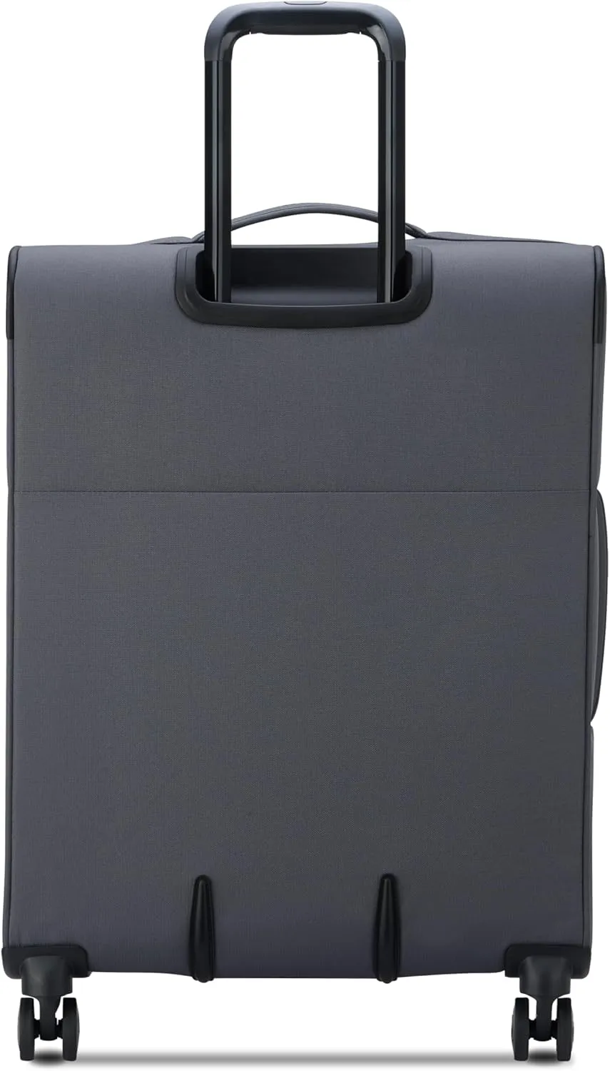 United Colors of Benetton Be Softside Expandable Luggage with Spinner Wheels, Anthracite, Checked-Medium 23 Inch