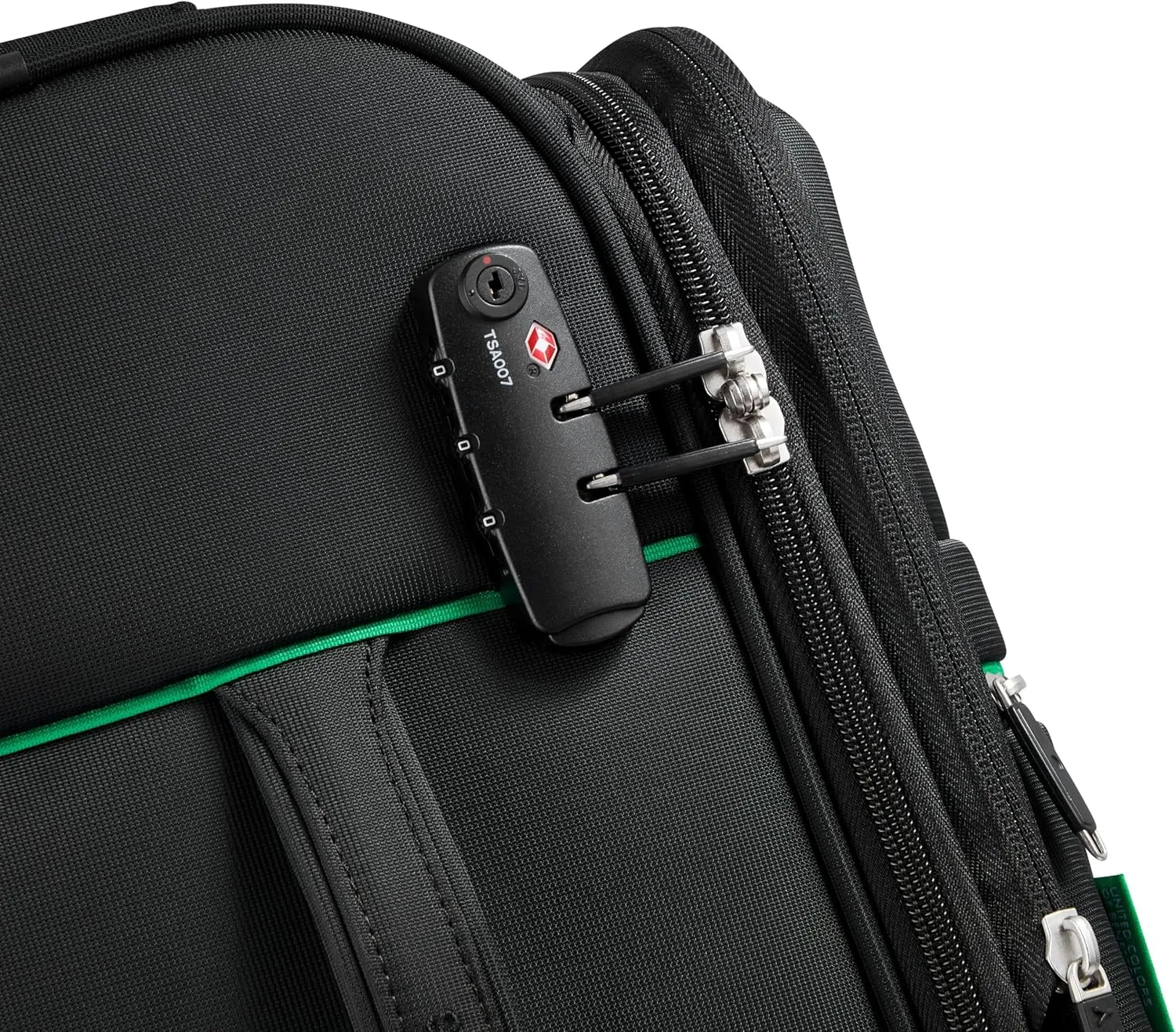 United Colors of Benetton Color Block Softside Expandable Luggage with Spinner Wheels, Black, Carry-On 19 Inch