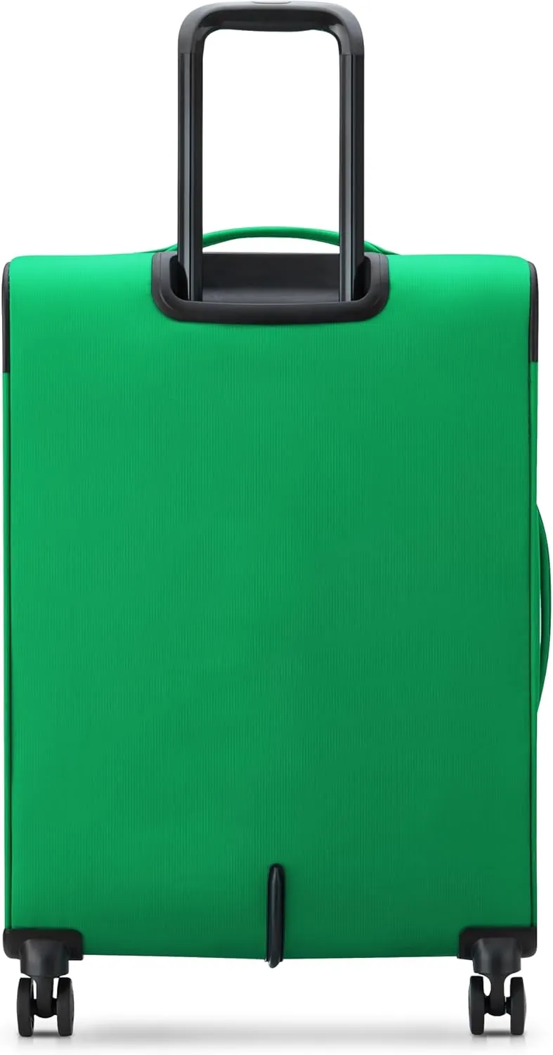 United Colors of Benetton Color Block Softside Expandable Luggage with Spinner Wheels, Green, Checked-Medium 23 Inch