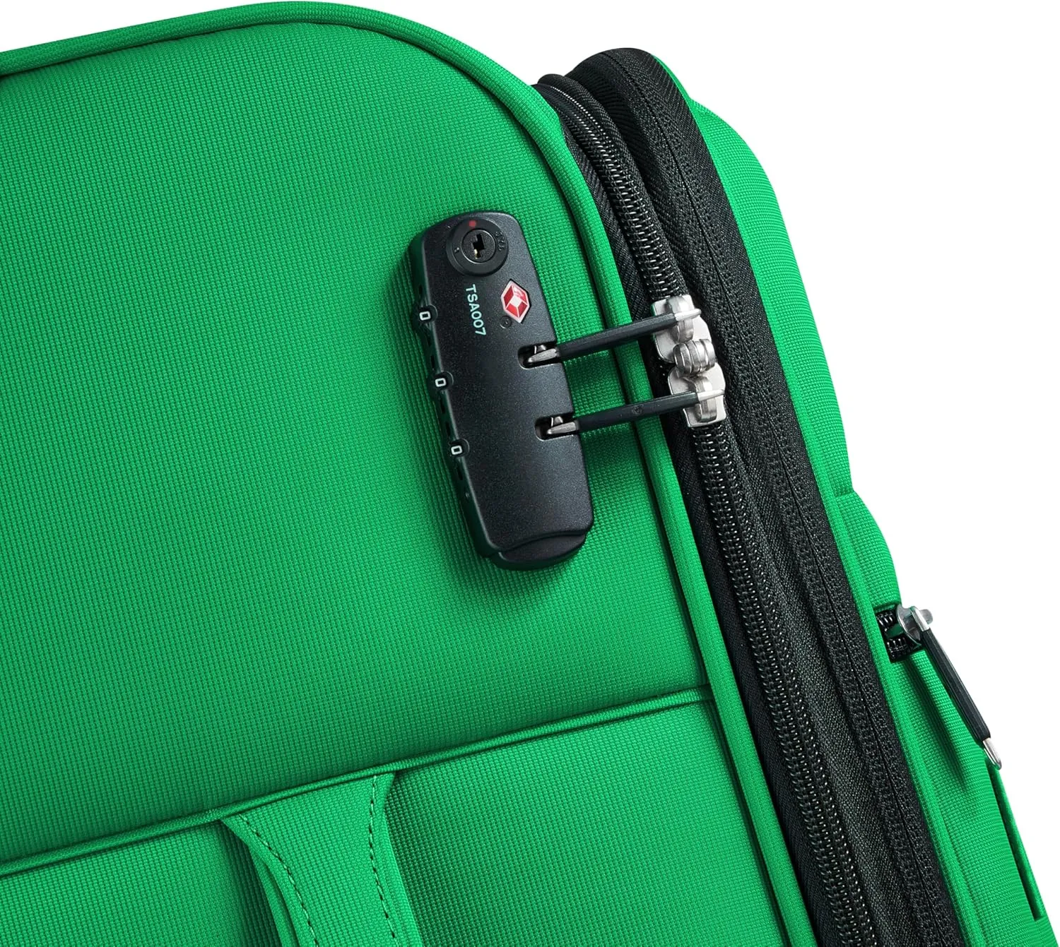 United Colors of Benetton Color Block Softside Expandable Luggage with Spinner Wheels, Green, Checked-Medium 23 Inch