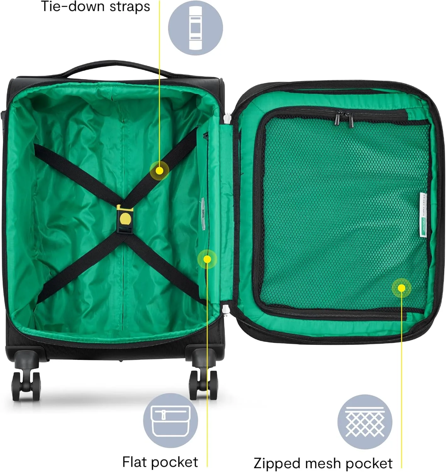 United Colors of Benetton Color Block Softside Expandable Luggage with Spinner Wheels, Navy, Carry-On 19 Inch