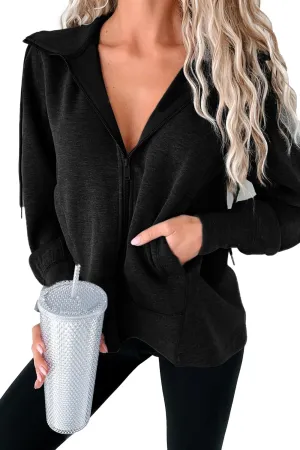 VIMPUNEC Zip Up Hoodies for Women Fall Trendy Sweatshirts Comfy Lightweight Jacket with Pockets