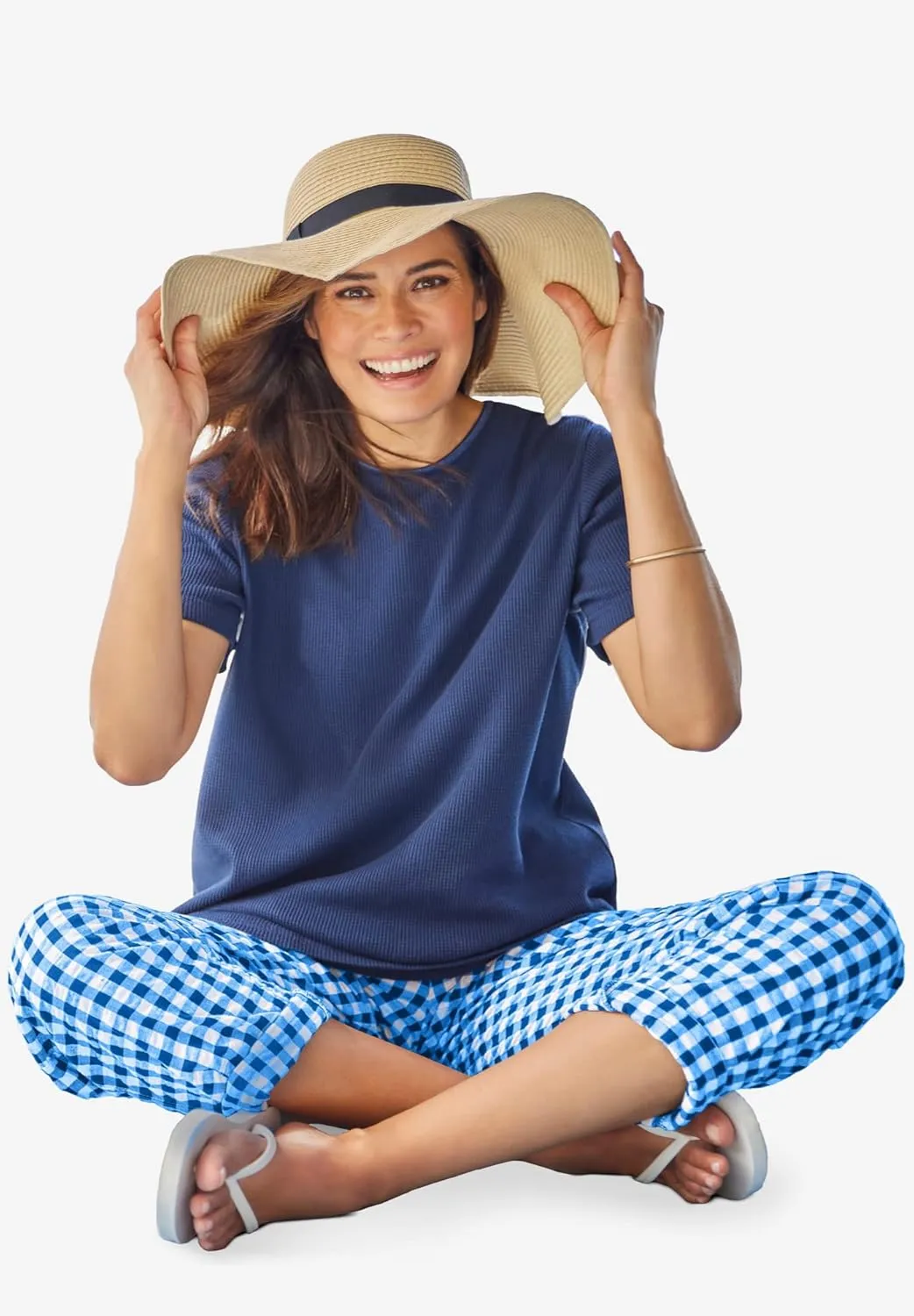 Woman Within Plus Size Seersucker Pant