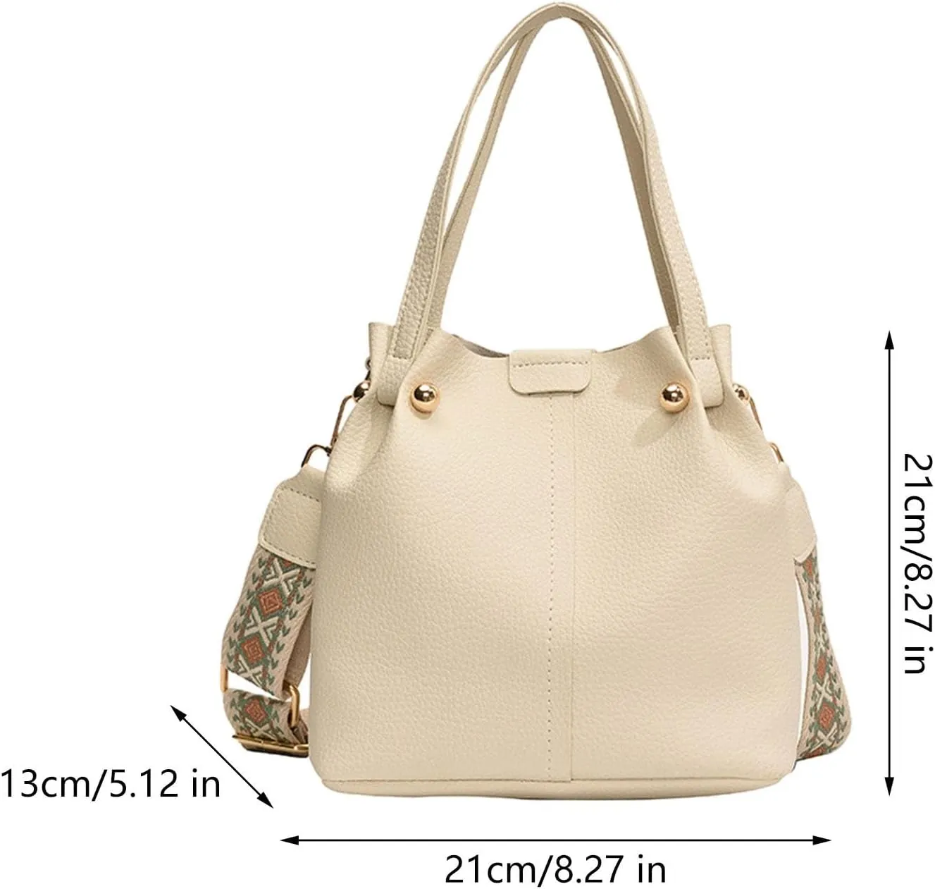 Women Bucket Bag with Adjustable Strap Stylish Ladies Commuting Crossbody Purse