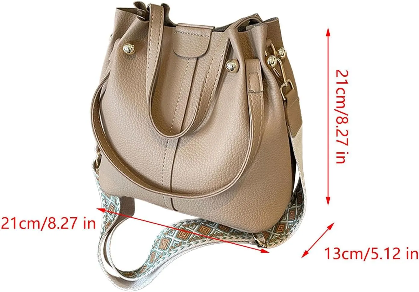 Women Bucket Bag with Adjustable Strap Stylish Ladies Commuting Crossbody Purse