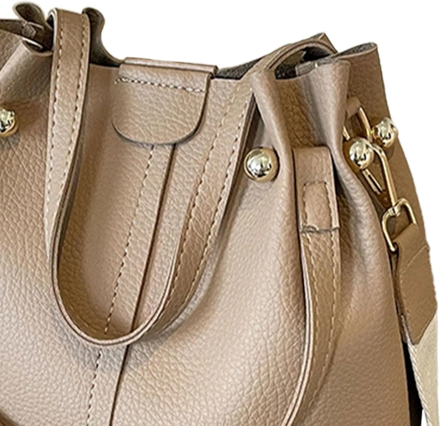 Women Bucket Bag with Adjustable Strap Stylish Ladies Commuting Crossbody Purse