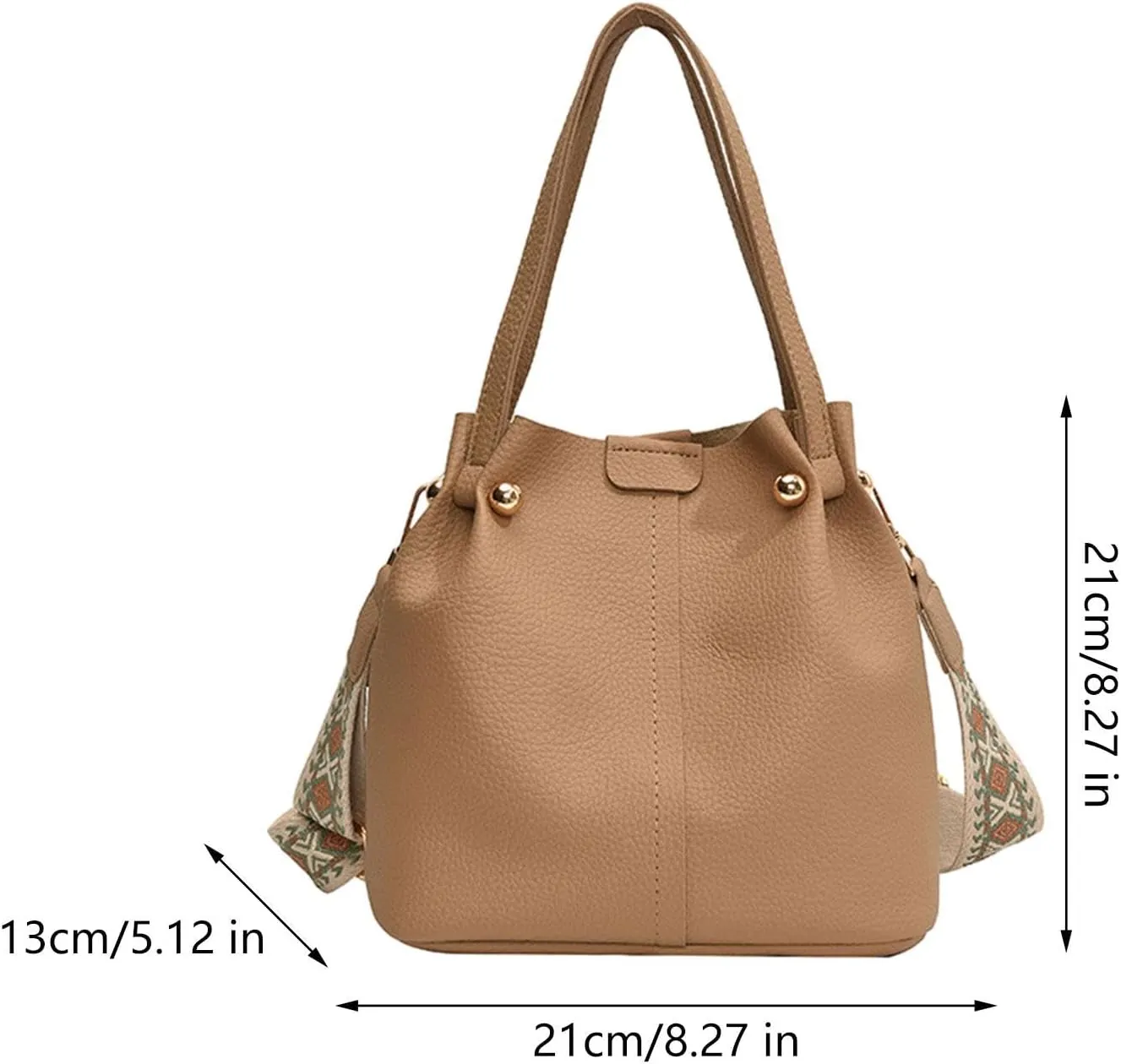 Women Bucket Bag with Adjustable Strap Stylish Ladies Commuting Crossbody Purse