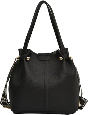 Women Bucket Bag with Adjustable Strap Stylish Ladies Commuting Crossbody Purse