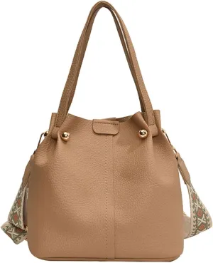 Women Bucket Bag with Adjustable Strap Stylish Ladies Commuting Crossbody Purse