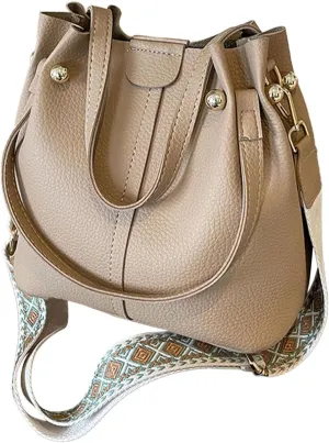 Women Bucket Bag with Adjustable Strap Stylish Ladies Commuting Crossbody Purse