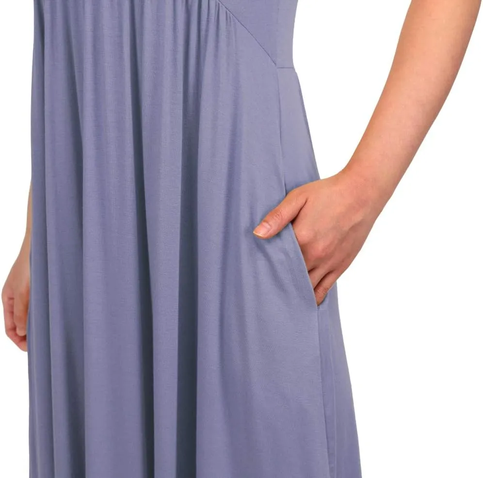 Women Casual Loose Comfy Flowy T-Shirt Dress with Pockets