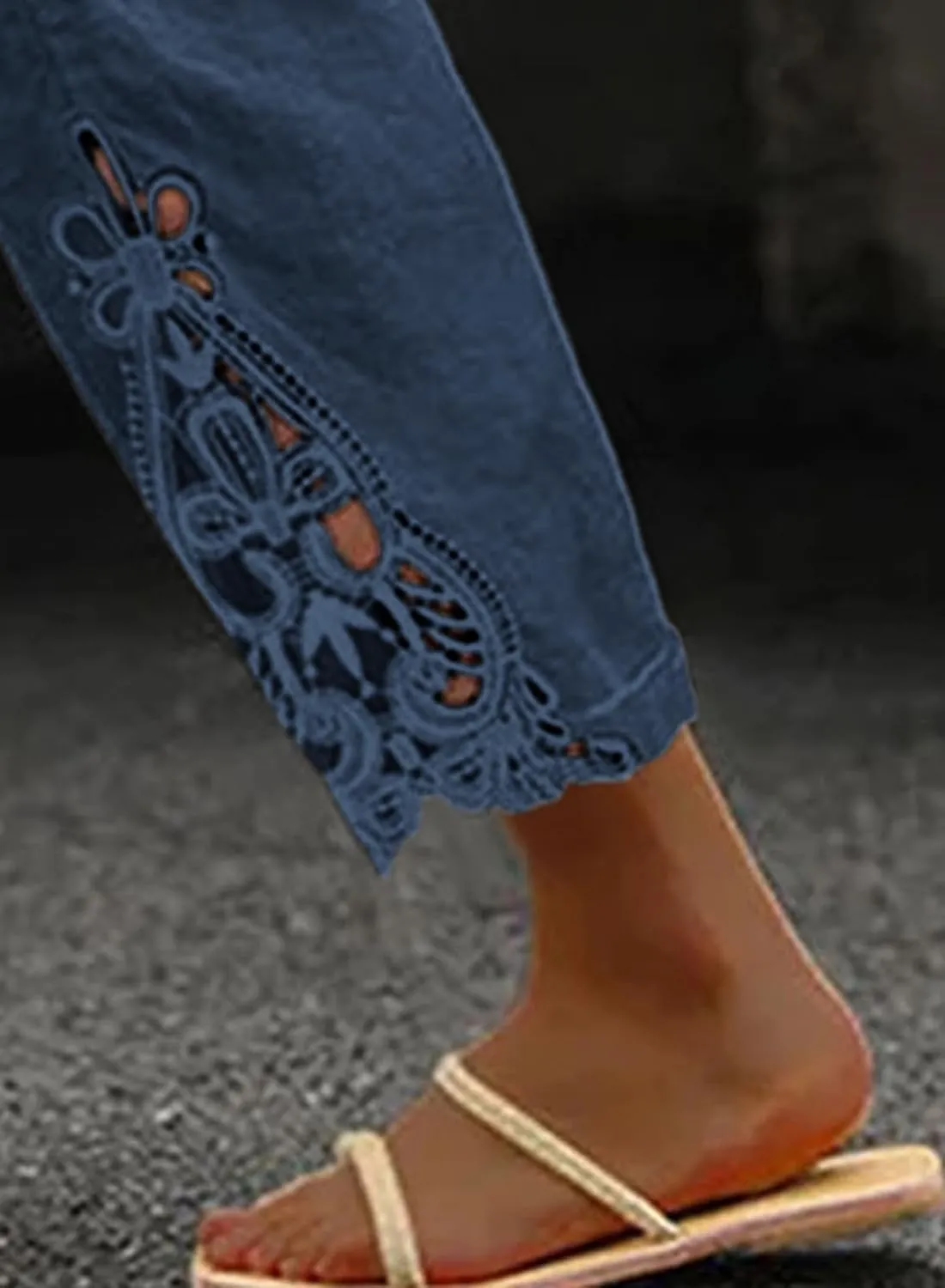 Women Fashion 2025 Casual Lightweight Drawstring Elastic Waist Pants with Pockets