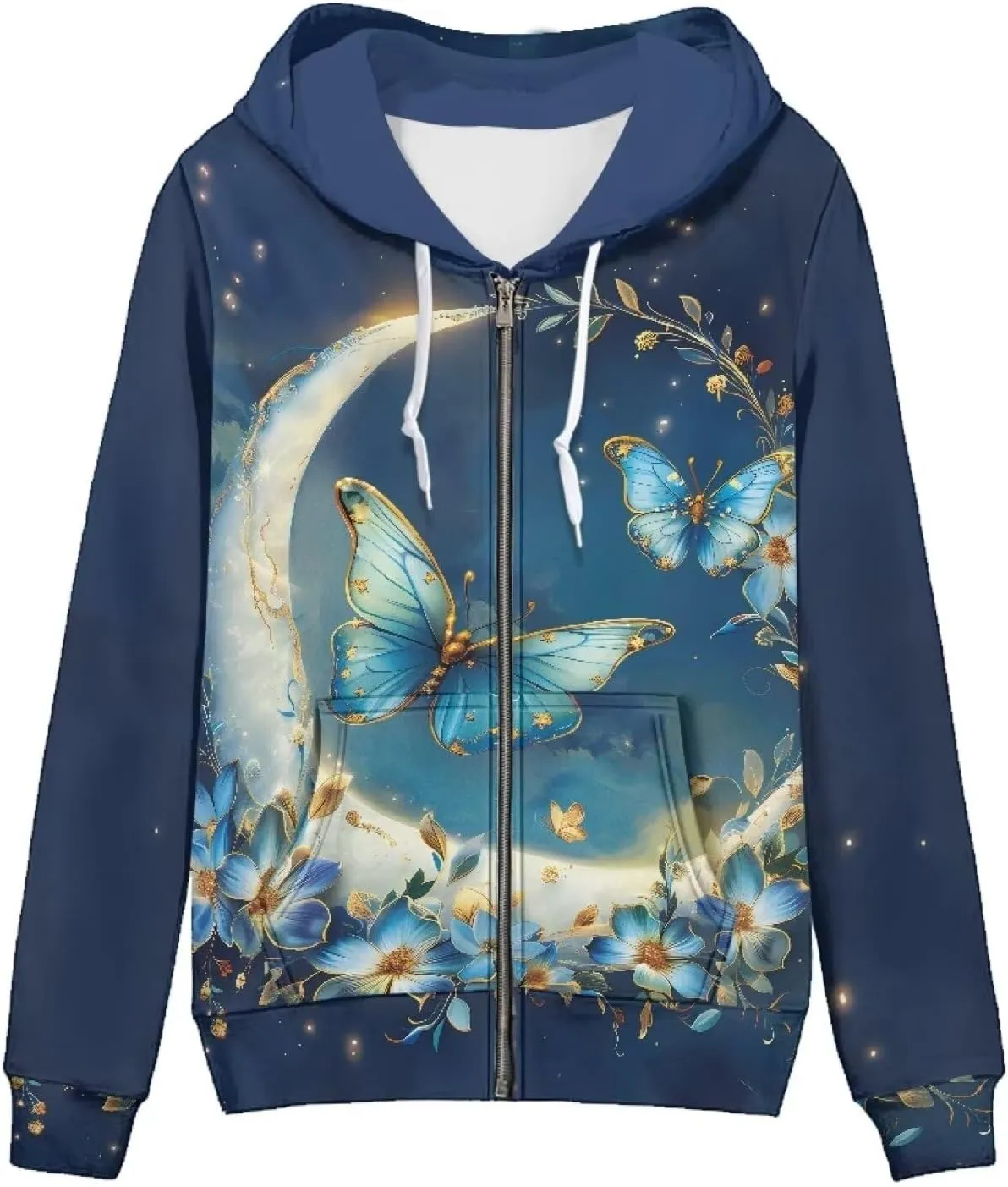 Women Full Zip Up Hoodie Comfy Loose Long Sleeve Sweatshirt Casual Jacket with Pockets Size XS-5XL