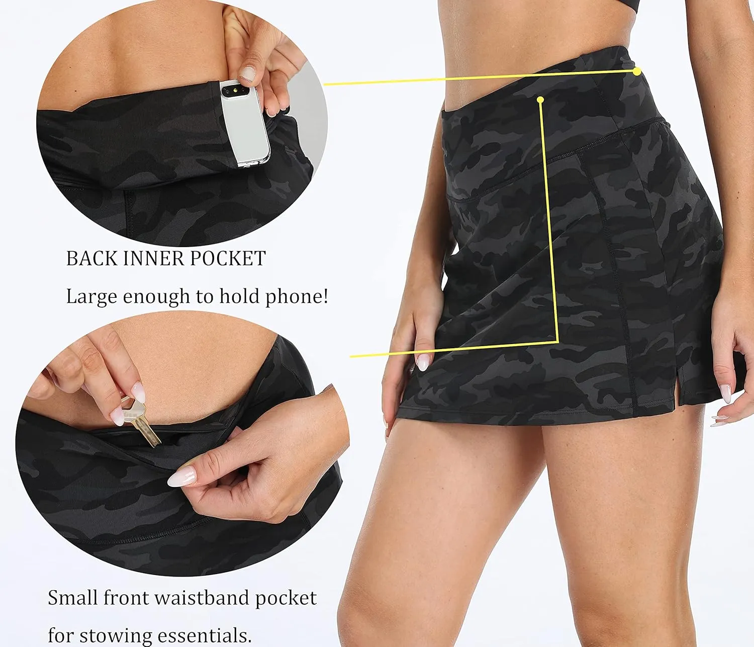 Women's Active Athletic Skirt Sports Golf Tennis Running Pockets Skort