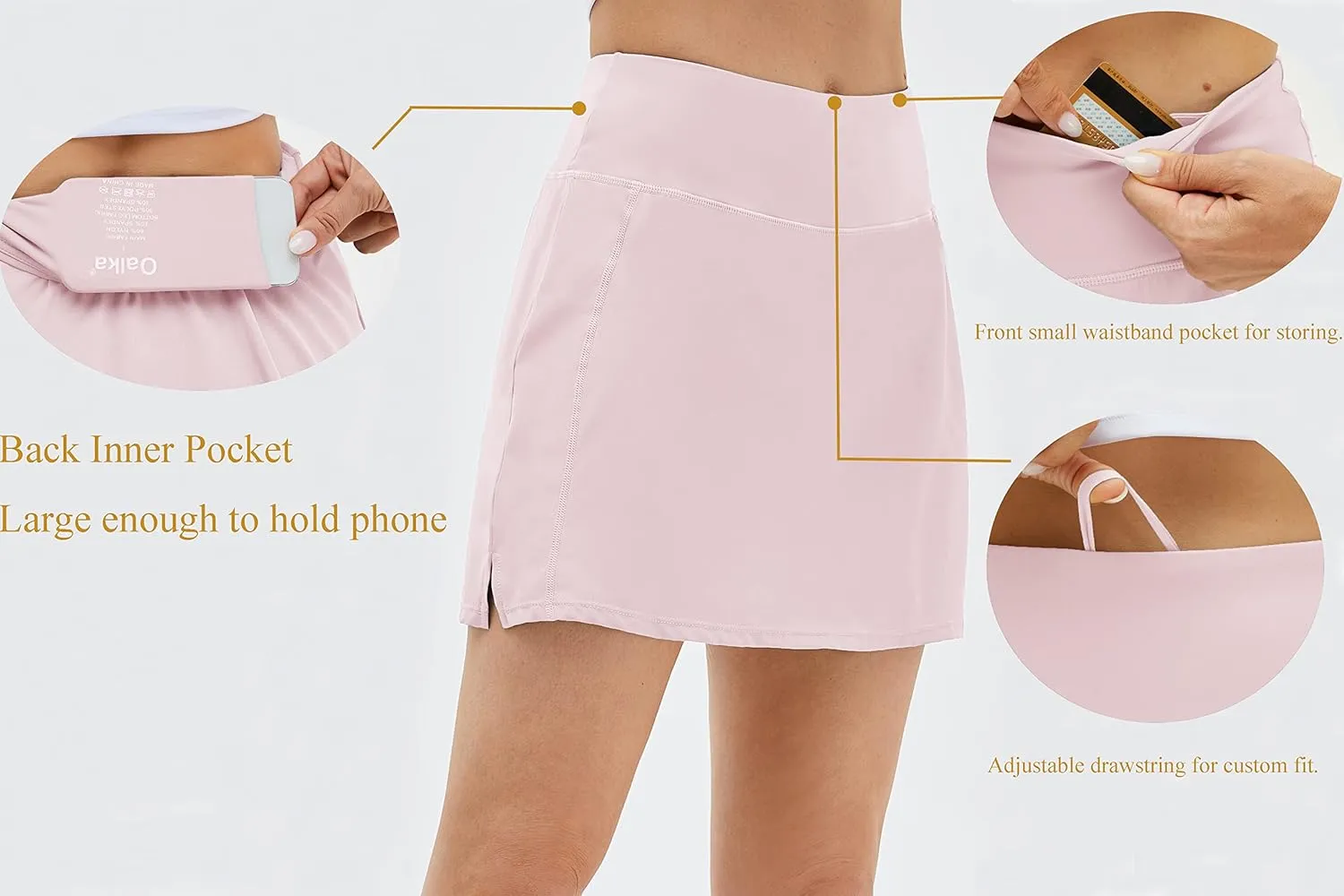 Women's Active Athletic Skirt Sports Golf Tennis Running Pockets Skort