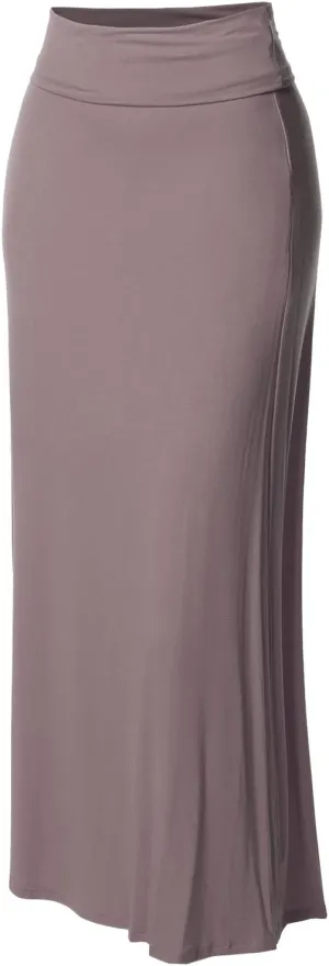 Women's Awesome 21 Stylish Fold Over Flare Long Maxi Skirt