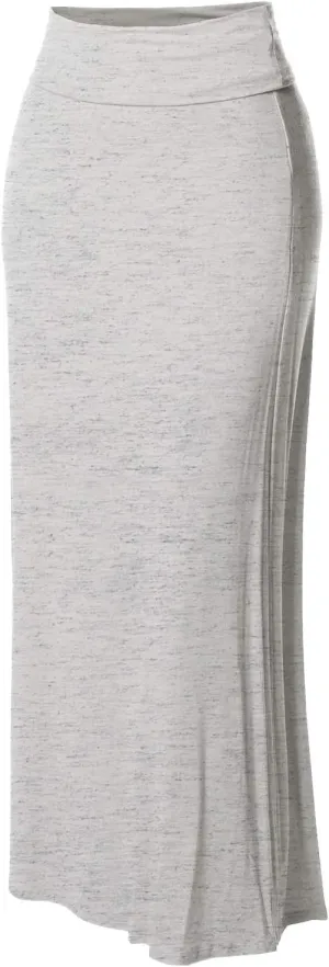 Women's Awesome 21 Stylish Fold Over Flare Long Maxi Skirt