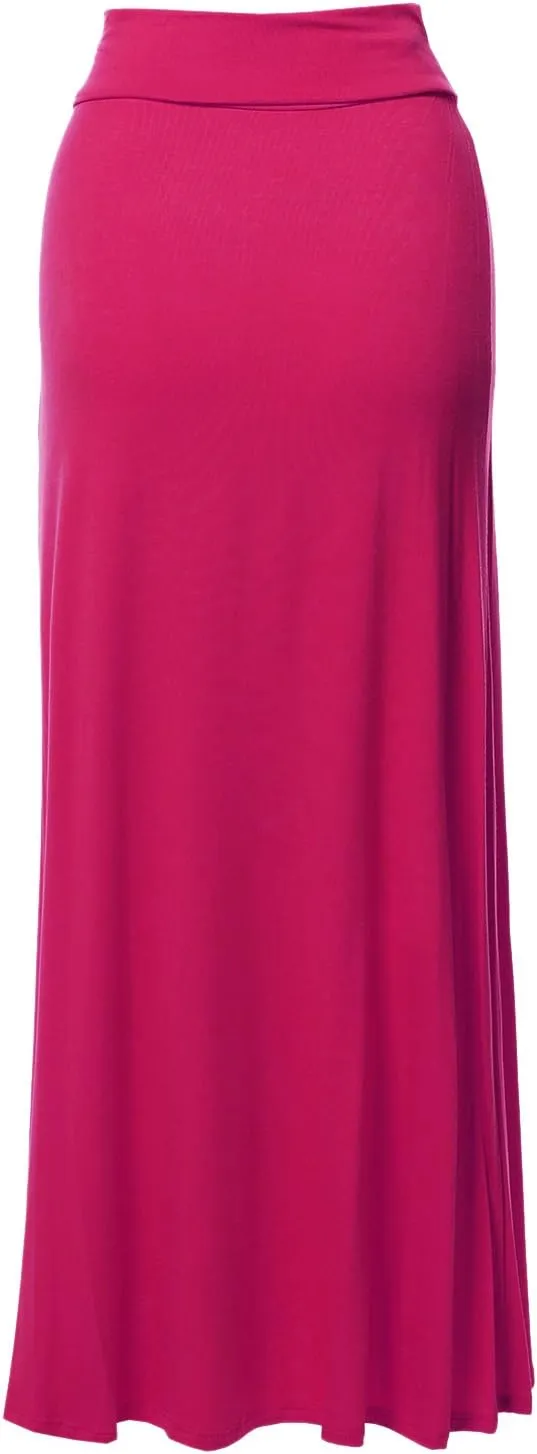 Women's Awesome 21 Stylish Fold Over Flare Long Maxi Skirt