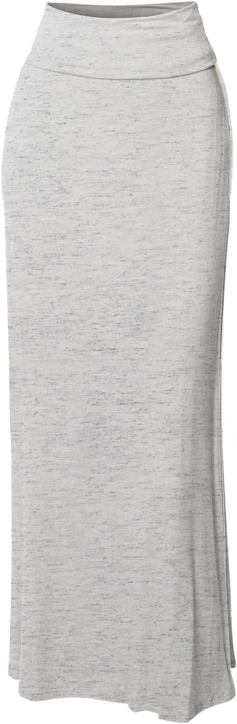 Women's Awesome 21 Stylish Fold Over Flare Long Maxi Skirt
