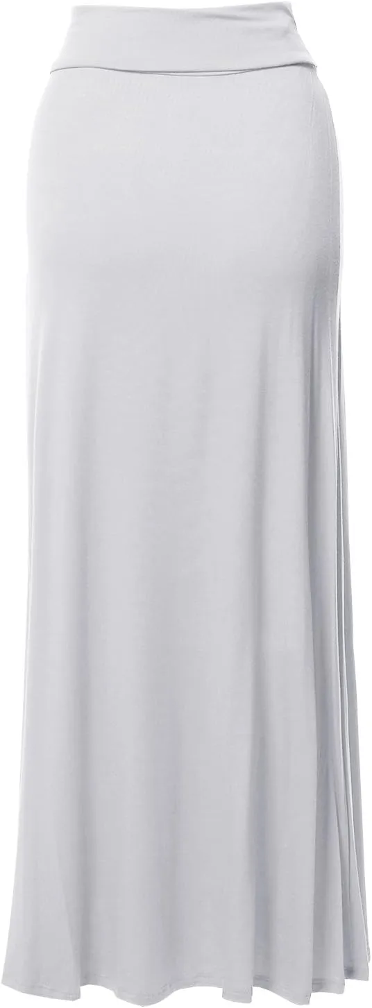 Women's Awesome 21 Stylish Fold Over Flare Long Maxi Skirt