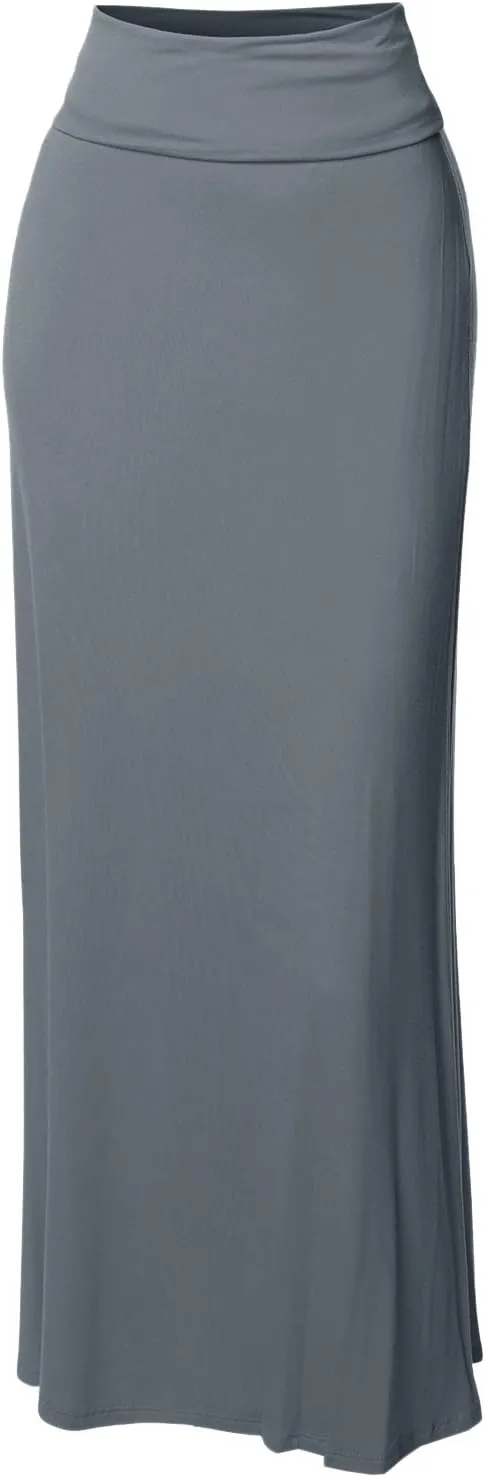 Women's Awesome 21 Stylish Fold Over Flare Long Maxi Skirt