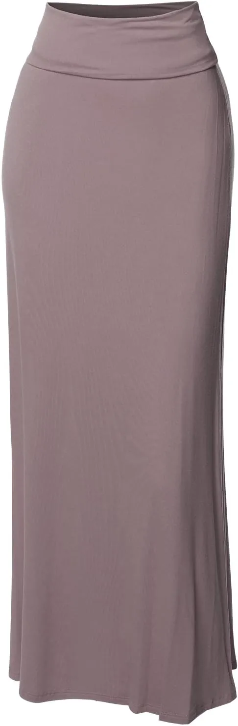 Women's Awesome 21 Stylish Fold Over Flare Long Maxi Skirt