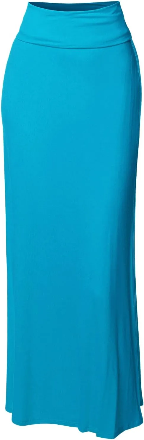 Women's Awesome 21 Stylish Fold Over Flare Long Maxi Skirt