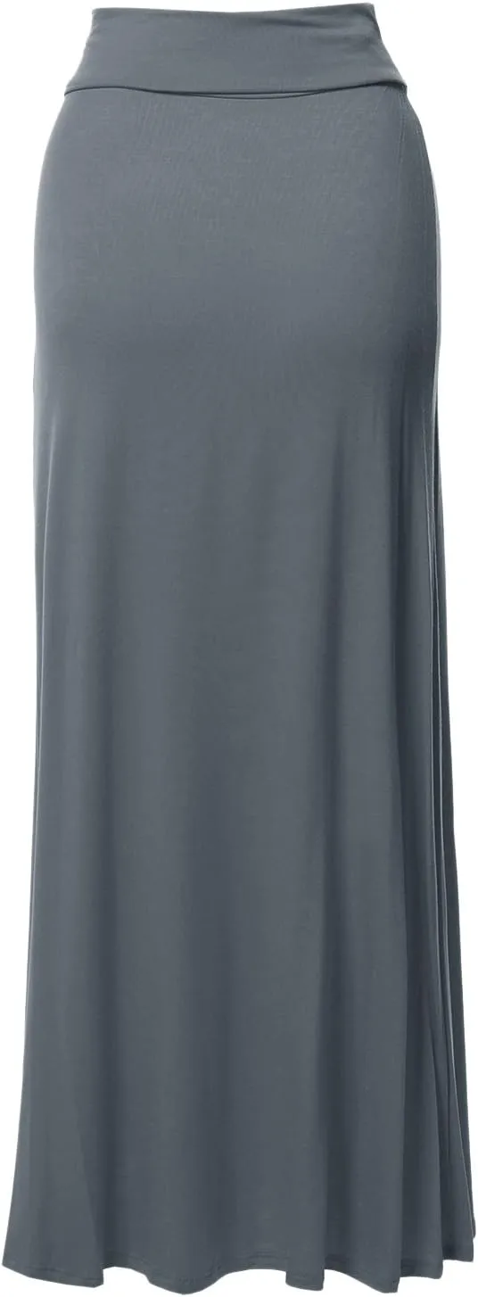 Women's Awesome 21 Stylish Fold Over Flare Long Maxi Skirt