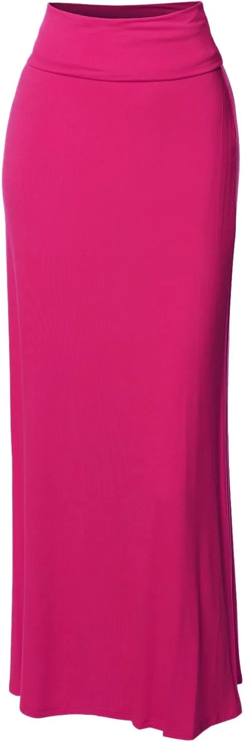 Women's Awesome 21 Stylish Fold Over Flare Long Maxi Skirt