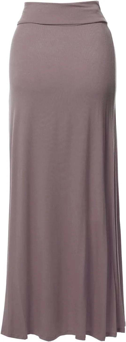 Women's Awesome 21 Stylish Fold Over Flare Long Maxi Skirt