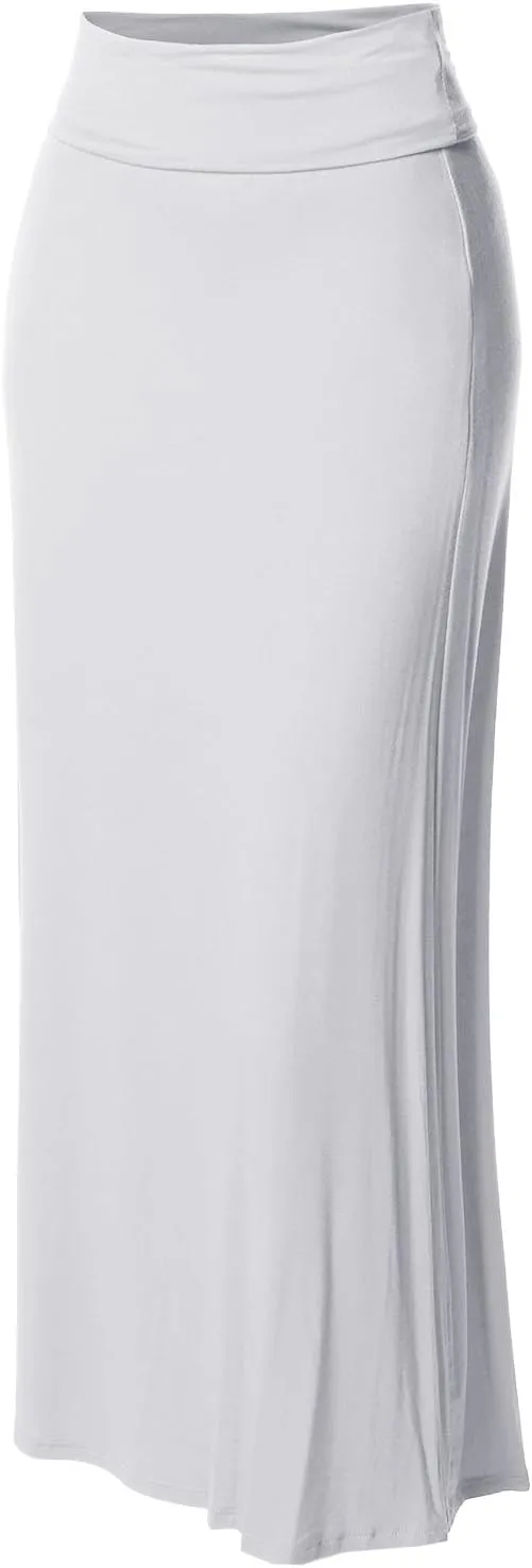 Women's Awesome 21 Stylish Fold Over Flare Long Maxi Skirt