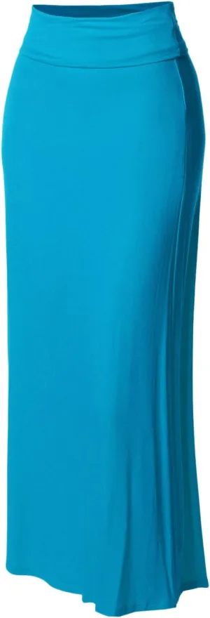 Women's Awesome 21 Stylish Fold Over Flare Long Maxi Skirt