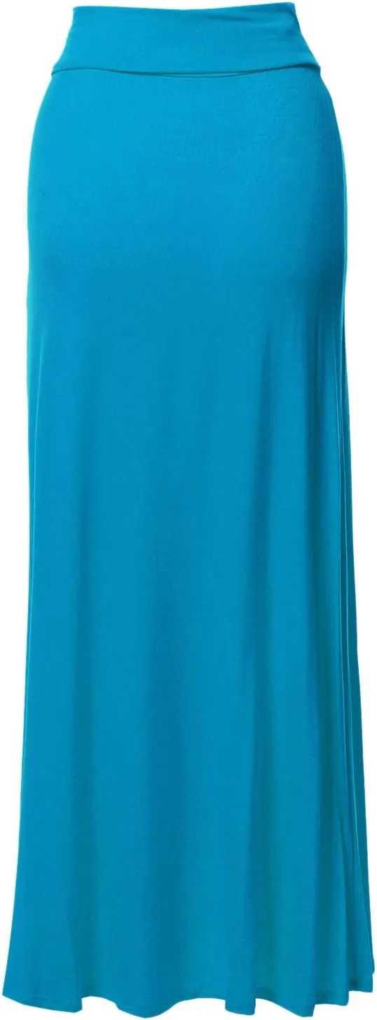 Women's Awesome 21 Stylish Fold Over Flare Long Maxi Skirt