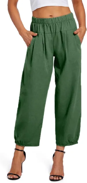 Womens Capri Yoga Pants Wide Leg Loose Comfy Lounge Cropped Capris with Pockets
