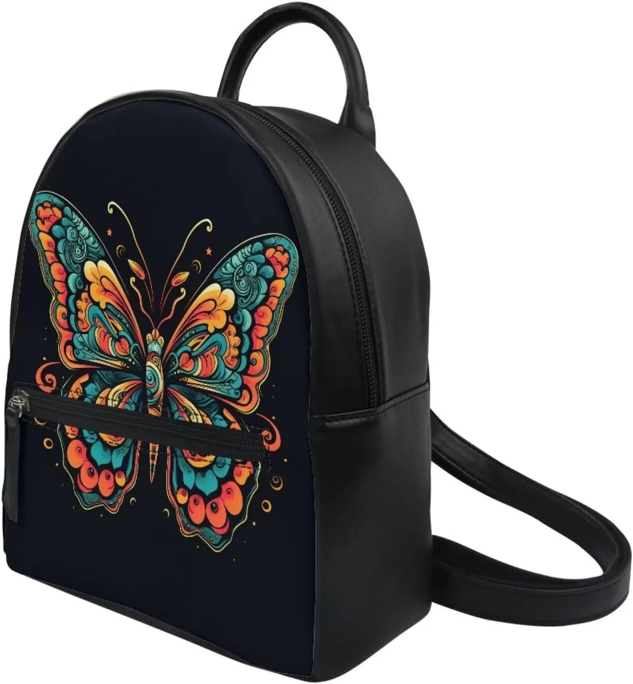 Womens Fashion Backpack Handbags with Front Pocket Artistic Simple Butterfly Mini School Backpack Purse for Kids Protable Travel Bags Dustproof Shoulder Bookbags