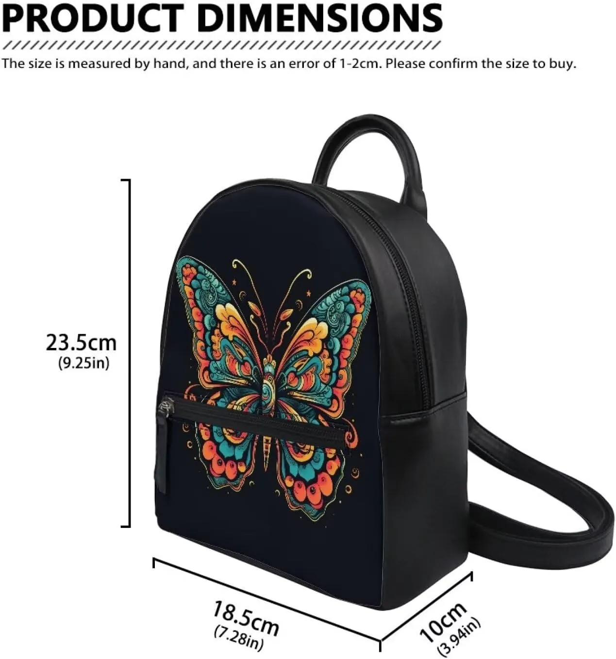 Womens Fashion Backpack Handbags with Front Pocket Artistic Simple Butterfly Mini School Backpack Purse for Kids Protable Travel Bags Dustproof Shoulder Bookbags